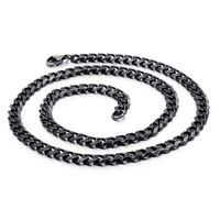 Wholesale Chains MM Vintage Curb Cuban Link Chain Necklace Choker For Men Punk Hiphop Black Stainless Steel Men s Bike Necklaces Jewelry