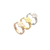 Wholesale High Polished Extravagant Simple heart Love Ring Gold Silver Rose Colors Stainless Steel Couple Rings Fashion Women Designer Jewelry Lady Party Gifts