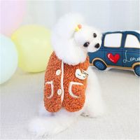 Wholesale Cute Dog Apparel Vest Pet Dogs Jacket Vests For Small Medium Large Teddy Cashmere Orange Doggy Clothes Shirt Pet Product