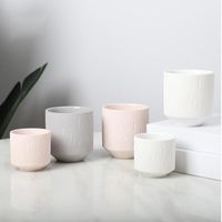 Wholesale Candle Holders Nodic Style ml Ceramic Jar x7x7cm DIY Cup White Grey Soy Wax Container Scented Candlestick