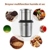 Wholesale 2 in Wet and Dry Double Cups Sets W Electric Spices Coffee Bean Grinder Stainless Steel Body Miller Blades in stock DHL