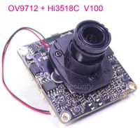 Wholesale Cameras Enhanced Version P quot OmniVision OV9712 CMOS Hi3518C V100 IP Camera CCTV PCB Board Module LAN Cable IRC M12 LENs