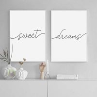 Wholesale Nordic Poster Black and White Sweet Dreams Quotes Canvas Painting Nursery Wall Art Print Wall Pictures for Kids Baby Bedroom X0726