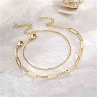 Wholesale SC Dainty K Gold Bracelet Jewelry Personalized Layered Paperclip Chain Stainls Steel Bracelet Charm Bracelets Women