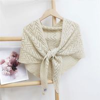 Wholesale Knitted Triangle Winter Women Scarf Shrugs Double Sided Shawl Wraps Foulard Femme Neckchief Muffler For Ladies Scarves