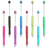 Wholesale Ballpoint Pens Multi color Selection Metal DIY Pen Add A Bead Ball Beadable Kawaii Office Supplies