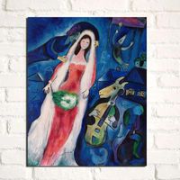 Wholesale Paintings Canvas Painting Modular Pictures Marc Chagall Wall Art Surrealism Print Bride Poster Nordic Living Room Home Decor