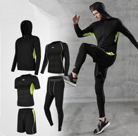 Wholesale Men Sportswear Compression Sports Suits Quick Dry Running Sets Clothing Sports Joggers TrainiJogging Golf Sport Wear Exercise Workout Tights
