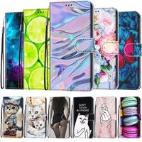 Wholesale Cell Phone Cases Case For Alcatel SE S SE L Fundas D Wallet Card Holder Stand Book Flip Leather Cover Cat Dog Painted Coque Capa