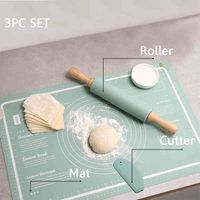 Wholesale Silicone Pieces Pastry with Measurement Pin Cutter Counter Rolling Baking Dough Cookies Mat