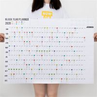Wholesale 2021 Year Annual Plan Calendar Daily Schedule with Sticker Dots Wall Planner Kawaii Stationery Study Planning Learning