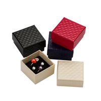 Wholesale 5 cm Jewelry Display Multi Colors Black Sponge Diamond Patternn Paper Ring Earrings Packaging White Gift Box