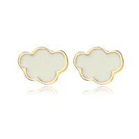 Wholesale Stud Sweet White Cloud Shaped Earrings For Women Alloy Small Brinco Bijoux Ear Studs Female Friendship Jewelry Gift