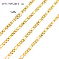 Wholesale 1m Stainless Steel Gold Silver Color Width mm Cuban Link Figaro Chain Women Men For DIY Handmade Necklace Bracelet Making1