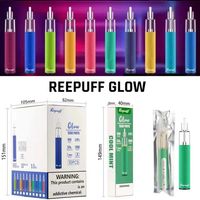 Wholesale Genuine Reewape Reepuff Glow Disposable Pod Device Rechargeable mAh Colors LED Featured Puffs mAh Vapor Bar Stick Pen Kit a38