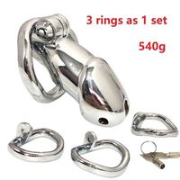 Wholesale Nxy Chastity Device Male Metal Heavy Penis Lock Bird Cage Dia mm Cock Rings As Set Slave Bondage Restraint Bdsm Sex Toy