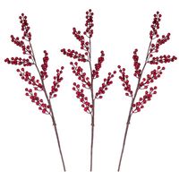 Wholesale Decorative Flowers Wreaths Pack Artificial Red Berry Stems Faux Inches Holly Branches For DIY Crafts Wreath Tall Vase Holiday
