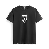 Wholesale Mens t shirt Letter Stripe Scissors Printing Round Neck Short Sleeve T shirt Fashion Hobby Designer Black and White S XL