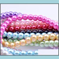 Wholesale Acrylic Plastic Lucite Loose Beads Jewelry Mix Colors Round Colorf Glass Pearl Imitation Mm Diy Making Fit Bracelets Necklace Drop Delive