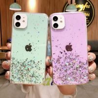 Wholesale 2021 New Bling Sparkle Clear Transparent Mobile Phone Cases for iPhone XS XR Plus Pro Max Sequins Water Resistant Dirt resistant Back Cover