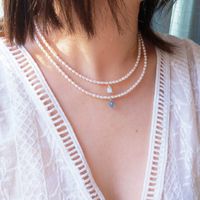 Wholesale Lii Ji Real Pearl Sterling Silver Choker Necklace Ruby Moonstone Topaz Tanzaniten Onyx Larimar Crystal Tourmaline for Women
