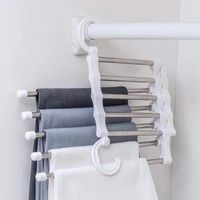 Wholesale 5 Layers Stretch Pants Racks Foldable Multi Function Stainless Steel Coat Hanger Clothes Non Slip Stand New hd F2