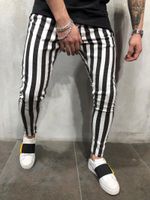 Wholesale Faashion Black and White Stripes Mens Joggers Casual Pants Fitness Men Sportswear Tracksuit Bottoms Skinny Sweatpants