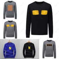 Wholesale Men Sweater Classic Fashion Letter Pattern Autumn Winter Long Sleeve Style Mens Sweaters Casual Crew Neck Contrast Color Tops