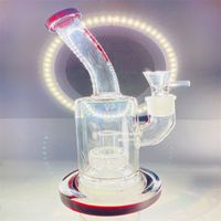 Wholesale Thick base glass hookah in different colors with matrix perc and quartz rod bowl mm connector GB