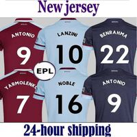 Wholesale 21 Soccer Jerseys Home Away YARMOLENKO LANZINI NOBLE BOWEN ANTONIO Football Shirt FORNALS RICE Mens Kids Kit set Jersey SOUCEK BENRAHMA