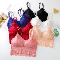 Wholesale Women s Shapers Summer Women Strapless Lace Beautiful Back Push Up Wireless Removable Bralette Chest Pad Underwear