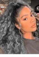 Wholesale African american Silver Grey Hair Afro Puff Kinky Curly ponytails human extension natural curly updos salt pepper gray pony tail hair piece
