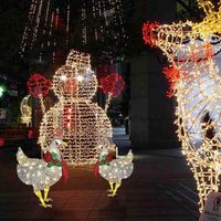 Wholesale Garden Decorations Chritsmas Ground Lights Solar Pathway For Outdoor Hollowed Out Design With Metal Chicken Shape Christmas