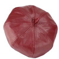Wholesale Fashion Womens PU Leather Octagonal Cap Autumn And Winter Style Solid Color Vintage Style Beret Hat Leisure Newsboy Caps TG0049