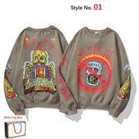 Wholesale High quality men s Hoodies Sweatshirts casual trendy round neck print embroidered pullover sweaters for men and women KY0101