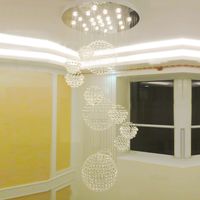 Wholesale Spiral Sphere Crystal Raindrop Chandelier Lighting Flush Mount LED Modern K9 Ceiling Light Fixture Pendant Lamp for Dining Room Bathroom Bedroom Livingroom in
