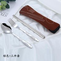stainless steel picnic set 2022 - Dinnerware Sets 3pcs lot Stainless Steel Cutlery Portable Outdoor Travel Picnic Knife, Fork And Chopsticks Set With Kitchen Gadgets