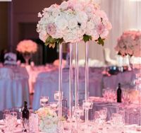 Wholesale style tall Wedding acrylic Party Decoration Table Centerpiece Columns Flower Stand for floral arrangements