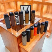 Wholesale fashion Water Bottles temperature display Thermos cup unisex classic printed style water flask free ship
