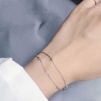 Wholesale ElfoPlataSi Real Sterling Silver Double Layer Beads Snake Chain Bracelet For Women Wife Girls Lady Fine Silver Jewelry Y3 G0916