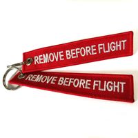 Wholesale 2021 Remove Before Flight Luggage Tag Label key Embroidered Nice Canvas Specile Keychains Luggage Tags red in opp bag
