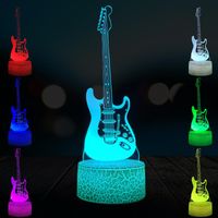 Wholesale Night Lights Musical Instrument Guitar Bass D Lamp RGB LED Bulb USB Mood Fade Flash Light Multicolor Boy Birthday Gift Table Desk Home