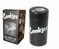 Wholesale 4 IN Smoking Glow Jar With Herb Grinder And One Hitter Airtight Storage Stash Magnifying Sealed Moisture proof LED Boxes