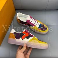 Wholesale Ollie Sneaker Black Orange Blue Green Suede Calf Leather Skate Shoes Textile Printed Transparent Rubber Outsole Casual Luxurys Designers Shoe