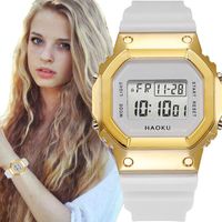 Wholesale Wristwatches Sports Women Men Unisex Watch Gold Silver Black Vintage LED Digital Military Electronic Present Gift Clock