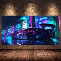 Wholesale Future Steam City Sport Car Posters and Prints Wall Art Game Canvas Paintings for Gamer Boys Room Bedroom Decor Unframed