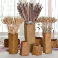 Wholesale Seaweed Handmade Decor for Home Arrangement Flower Bottle Seagrass Baskets Woven Vase Ornaments