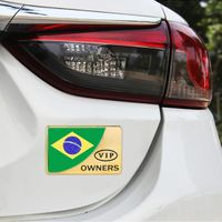 Wholesale wtyd for stickers Universal Car Brazil Flag Rectangle Shape VIP Metal Decorative Sticker
