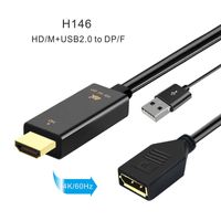 Wholesale 4K Hz HD MI compatible Male to DP Display Port Female Converter Cable Video Adapter active USB Power Supply for TV PC Laptop
