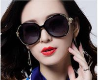Wholesale European and American fashion women s Sunglasses new large frame sunglasses metal rose flower hollow out Sunglasses